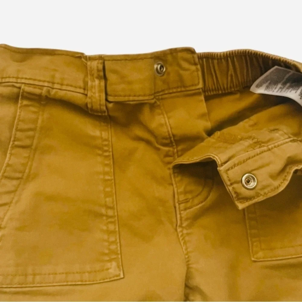Old Navy casual straight canvas utility pants tan/ khaki boys 5 T pockets button